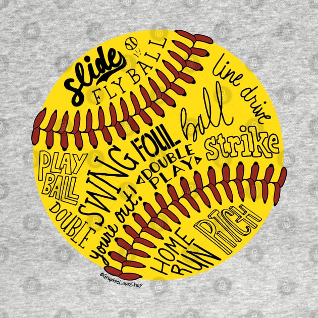 Softball Words © GraphicLoveShop by GraphicLoveShop